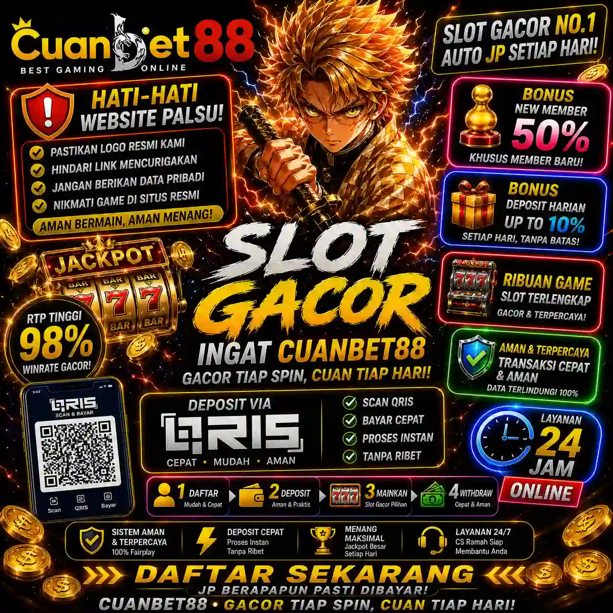 CUANBET88: Andalan Link Slot Gacor Hari Ini Situs Slot88 Resmi Gampang Menang